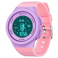 Kids Digital Sport Astronaut Watch Detachable Strap LED Electrical Waterproof Child Wrist Watches with Alarm Luminous Stopwatch for 5-12 Ages Girls Boys Child