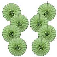 Green Hanging Paper Fans,Green Accessories Paper Decorations for Party,Army Birthday Party Decorations,Lime Green Decor 12in Hanging Paper Fans 30 Color DIY Set （Light Green）)