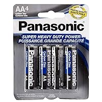 Panasonic 5741 8PC AA Batteries Super Heavy Duty Power Carbon Zinc Double A Battery 1.5V, Black (Pack of 8)