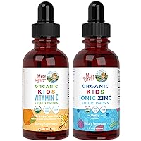 MaryRuth's USDA Organic Kids Vitamin C Liquid Drops and Kids Ionic Zinc Liquid Supplement, 2-Pack Bundle for Immune Support and Overall Health, Vegan & Non-GMO