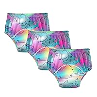 ALAZA Rianbow Shark Cute Animal Cotton Potty Training Underwear Pants for Toddler Girls Boys, 2t, 3t, 4t, 5t