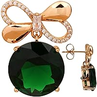 18K Gold Plated Jewelry Drop Dangle Earrings for Women, Girls, Fashion Trendy Rose Gold Big Diamond