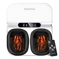 MOUNTRAX Foot Massager Machine with Heat, Gifts for Women Men, Plantar Fasciitis and Relieve Pain, Deep Kneading Shiatsu Massager, Fits Feet Up to Men Size 12 (White)
