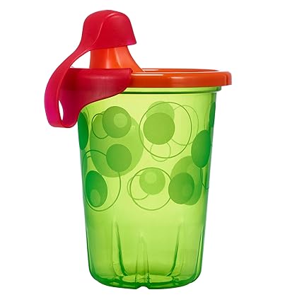 The First Years Take & Toss Spill Proof Sippy Cups - Reusable Toddler Cups - Rainbow - Kids Cups and Snap On Lids for Ages 9 Months and Up - 4 Count