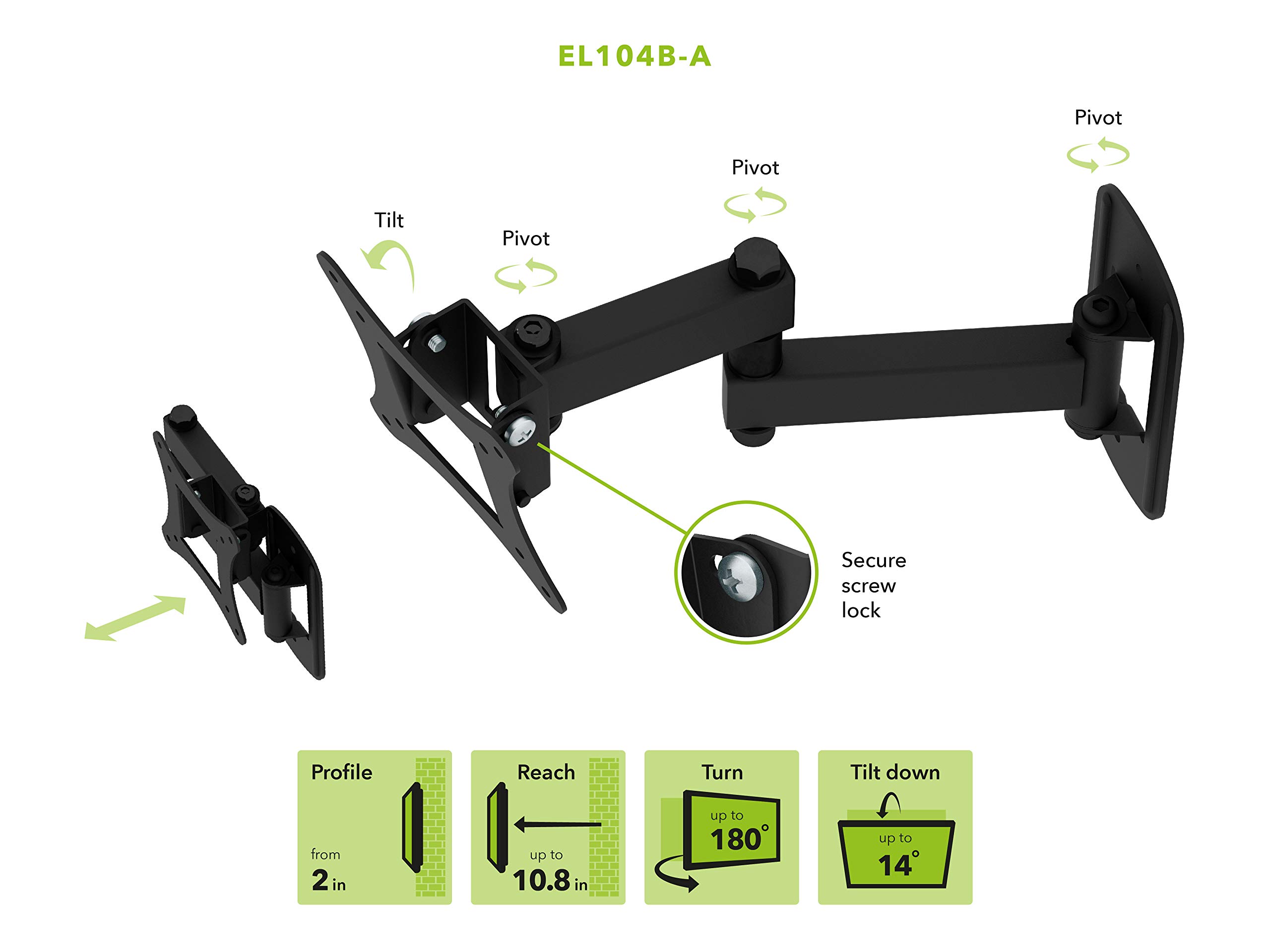 AVF Steel Full Motion Long Extend TV Wall Mount for 12