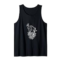 Cat Line Art with butterfly Tank Top