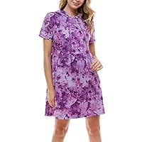 Bebop Womens Purple Tie Dye Short Sleeve Above The Knee Dress Juniors S