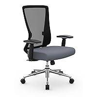 Realspace® Levari Mesh/Vegan Leather Mid-Back Task Chair, Gray/Black, BIFMA Compliant