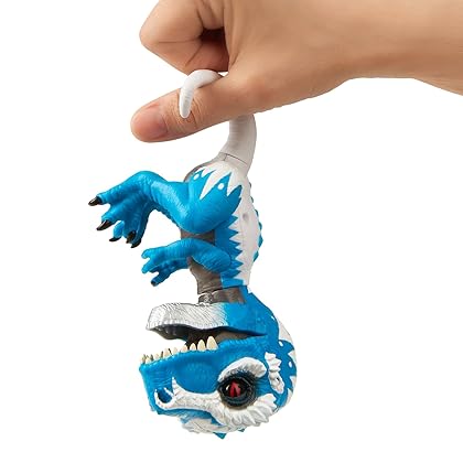 Untamed T-Rex by Fingerlings - Ironjaw (Blue) - Interactive Collectible Dinosaur - By WowWee