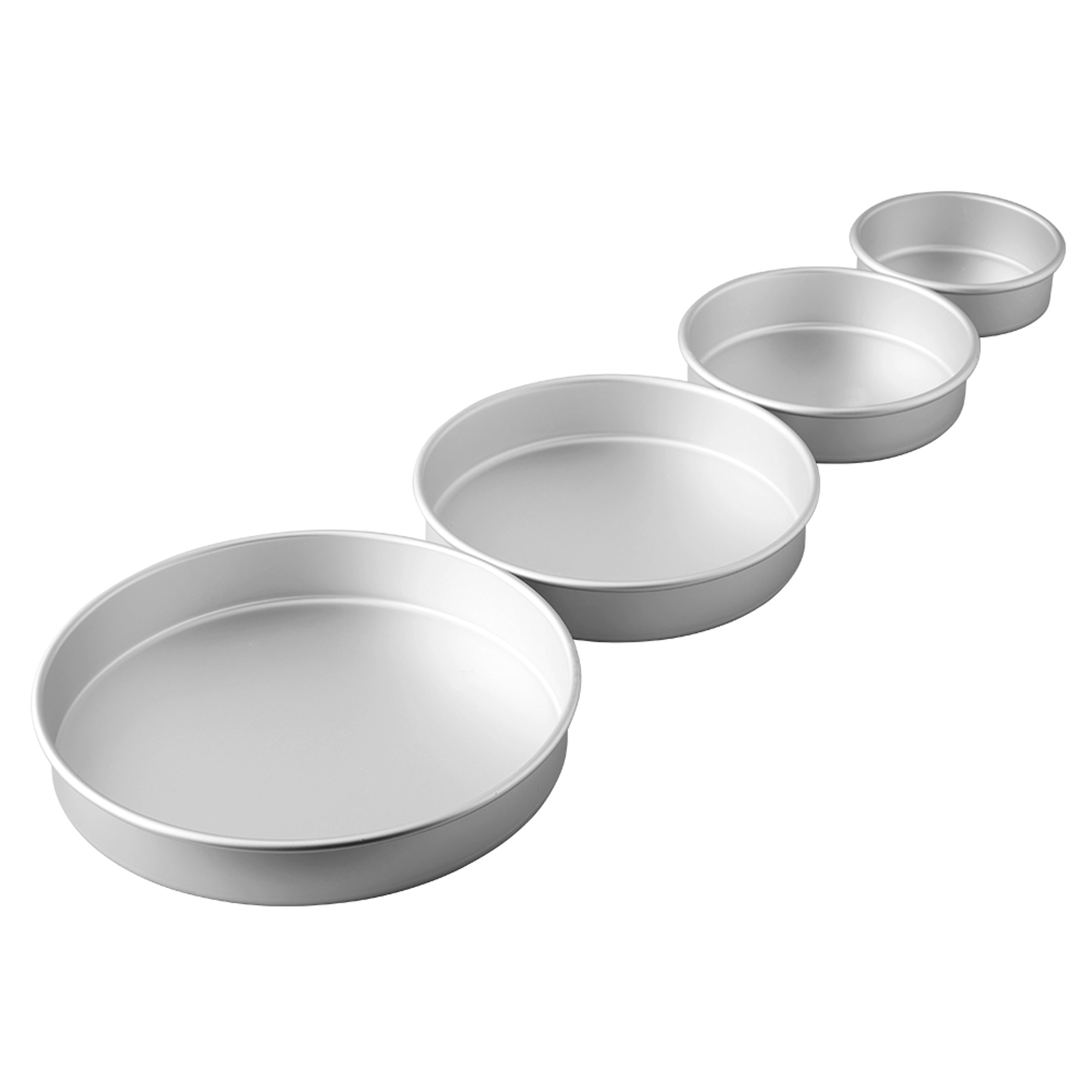 Wilton Bake-Even Strips and Round Cake Pan Set, 8-Piece - 6, 8, 10, and 12 x 2-Inch Aluminum Cake Pans