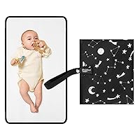 Portable Changing Pad - Waterproof Compact Diaper Changing Mat - Foldable Lightweight Travel Changing Station, Newborn Shower Gifts(Black)