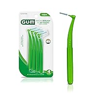 GUM Proxabrush Go-Betweens - Angled- Interdental Brushes - Soft Bristled Dental Picks for Plaque Removal & Gum Health - Safe for Braces & Dental Devices, 4ct (6pk)