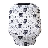 GRITRIVAL Car Seat Cover for Babies, 7 in 1 Baby Car Seat Cover, Nursing Covers for Breastfeeding, Infant Car Seat Cover (owl)