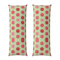 Watermelon Green Digital Printing Body Pillow Case Hidden Zippe Soft for Hair and Skin 20 x 54 inches