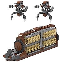 32 Pieces Battle Soldiers Army Clanker Platoon Attack Craft Building Kit with 2 Droidekas Action Figures Building Blocks Set, Toys Gifts for Boys Kids (537 Pieces)