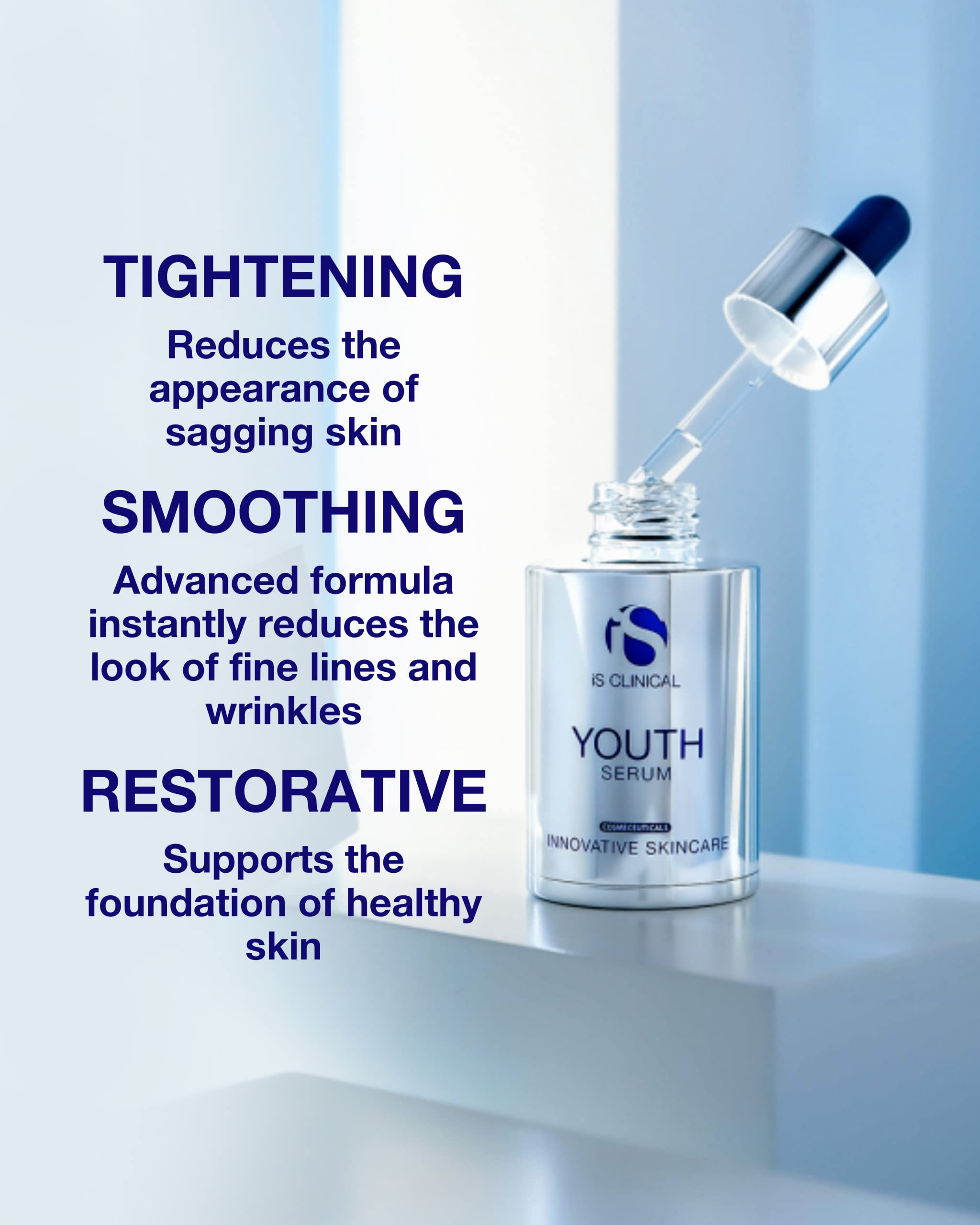 iS CLINICAL Youth Serum, Anti-Aging Serum, Collagen serum for face; Hydrating & Brightening Serum for fine lines and wrinkles