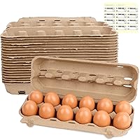 LOVEINUSA 24PCS Paper Egg Cartons, Pulp Egg Holder 12 Count Egg Storage Containers Cardboard Dozen Egg Cartons for Family Farm Market Fridge