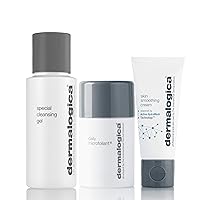 Dermalogica Travel Skin Kit - Set Contains: Face Wash, Face Exfoliator, and Face Moisturizer - Cleanse, Purify and Hydrate To Reveal Brighter, Smoother Skin
