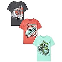Boys' Vehicles Short Sleeve Graphic T-Shirts,multipacks