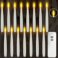 Flameless Candles with Remote, 15 PCs Flameless Taper Candles Flickering with 2-Key Remote, 3D Warm Light LED Flameless Candles Battery Operated Classic Taper Candle Set for Home Christmas Decorations