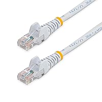 StarTech.com Cat5e Ethernet Cable - 15 ft - White- Patch Cable - Snagless Cat5e Cable - Network Cable - Ethernet Cord - Cat 5e Cable - 15ft (45PATCH15WH)