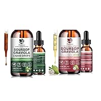 (3 Pack) Soursop Graviola Liquid Drops, Soursop Leaf & Fruit Pure Botanical Extract for Cell Support & Regeneration, Immunity, Relax, Zzz & Antioxidant - Soursop Bitters Liquid, Herbal Goodness