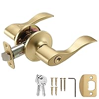 Design House 728881 Springdale Door Handle in Satin Gold, Keyed Entry