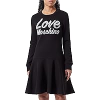 Love Moschino Chic Embossed Logo Cotton Blend Women's Dress