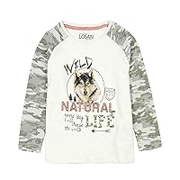 Boy's T-Shirt with Camo Print Sleeves, Sizes 2-7