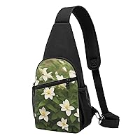 Flower Clematis Sling Bags For Man And Women Crossbody Chest Bag Shoulder Bag For Casual Sport Daypack