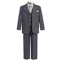 Boys Pinstripe 6-Piece Suit with Matching Neck Tie and Pocket Square