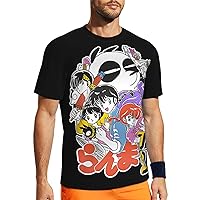 Anime Ranma ½ T Shirt Mens Summer Round Neck Tops Casual Short Sleeves Tee