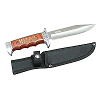 My Personal Memories Engraved Custom Fixed Blade Knife Hunting Camping with Wood Handle and Sheath