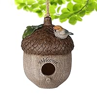 Bird House for Outside, Hanging Natural Bird Nest, Resting Place for Birds, Bluebird House Handcrafted Hut - Pinecone