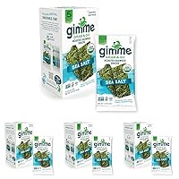 gimMe Grab & Go - Sea Salt - 5 Count - Organic Roasted Seaweed Sheets - Keto Vegan Gluten Free - Great Source of Iodine & Omega 3’s - Healthy On-The-Go Snack for Kids Adults (Pack of 4)