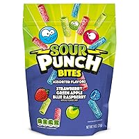 sour punches bites assorted flavor straberry green apple blue raspberry