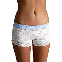 Foxers Pink Lace Boxers with Pink Posies Waistband Briefs Comfortable Underwear for Womens