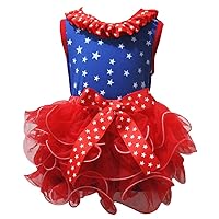 Petitebella Patriotic Stars Blue Shirt Red Petal Skirt Set Nb-8y