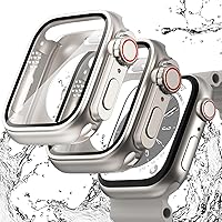 Wingle 2 in 1 Waterproof Case for Apple Watch Series 9 8 7 45mm Screen Protector Looks Like Apple Watch Ultra 2 Pack iWatch Face Cover + Back Protector with Tempered