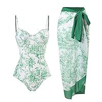 Womens 2 Piece Tankini Plus Size Modest Bikini Sets Beach Cover up Dress Tiered Ruffle Bathing Suit Cover Ups
