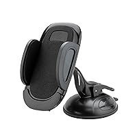 Scosche SUHWD-XCES0 Select Windshield or Dashboard Suction Cup Phone Mount Holder for Car with Adjustable Locking Lever, Quick-Release Button, Black