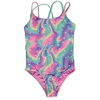 RMLA Girls' 1-Piece Rainbow Butterfly Swimsuit