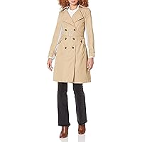 Women's Striped Camel Trench Coat
