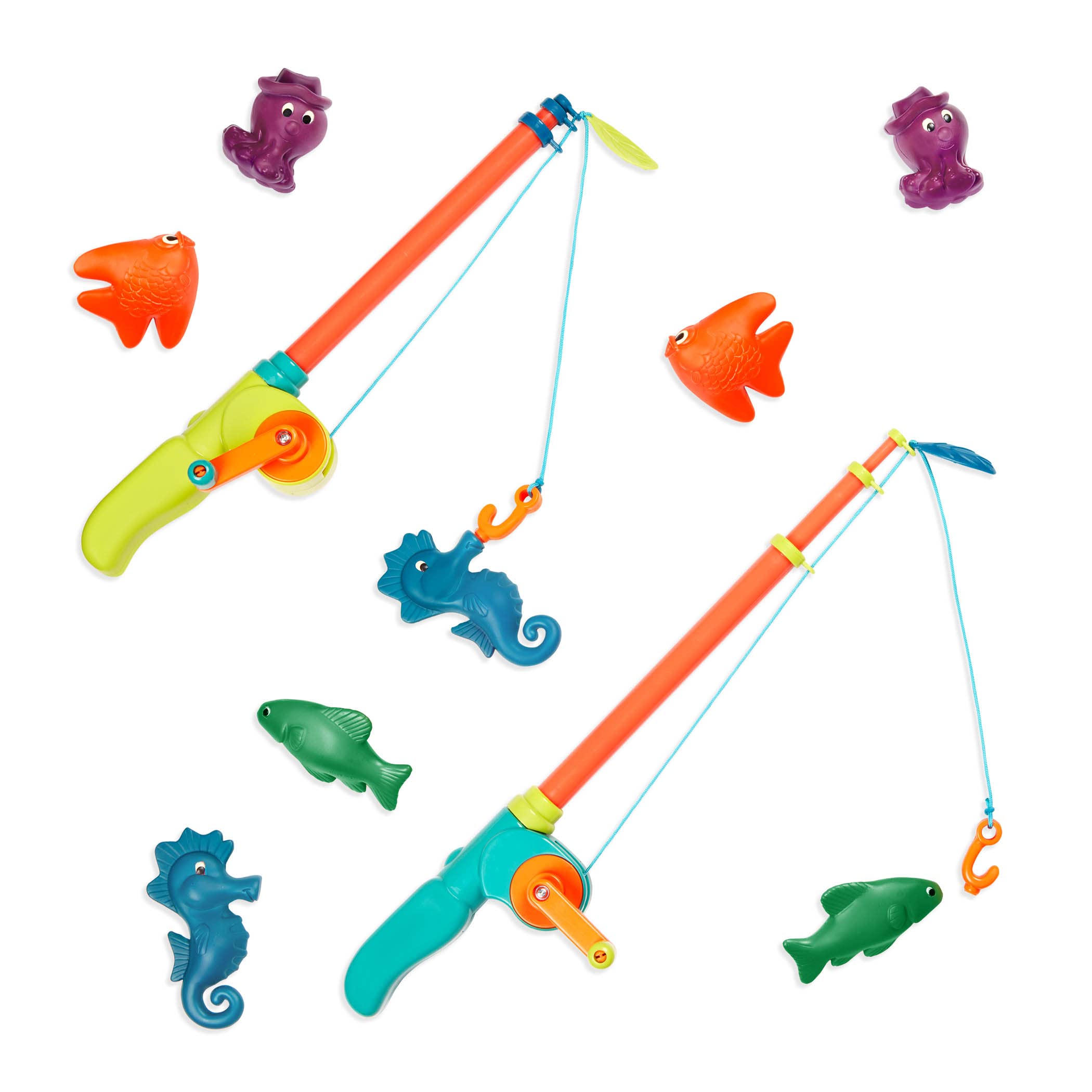 B. toys- Fishing Play Set For Kids – Magnetic Fishing Game – 2 Fishing Rods & 8 Sea Animals - Color-Changing Toys For Bath, Pool – 3 Years +
