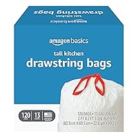 Tall Kitchen Drawstring Trash Bags, 13 Gallon, 120 Count