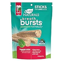 ARK NATURALS Breath Bursts Brushless Toothpaste, Dog Dental Sticks for Large Breeds, Unique Texture Helps Clean Teeth & Freshen Breath, Peppermint, 6 oz, 1 Pack