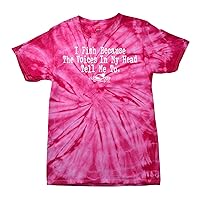 I Fish Because The Voices in My Head Tell Me to Funny Fishing Outdoors Fisherman Boat Humorous Witty-Pinktiedye-Small
