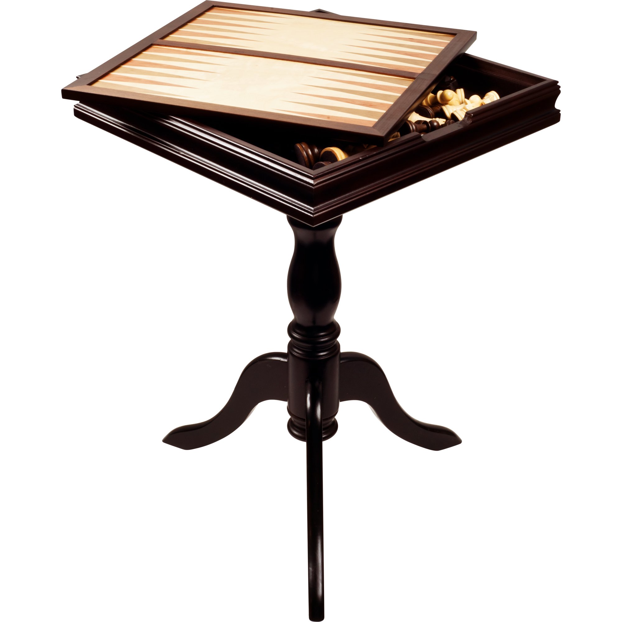 Hey! Play! Deluxe Chess & Backgammon Table by Trademark Games, Brown/White/Tan, 27x18.125x18.125