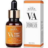 Vitamin C Facial Serum with L-Ascorbic Acid 15% with Vitamin B5 - for Fades Age Spots, Smoothing Fine Lines + Dark Spots, Pore Refining, Resurfacing, 1 Fl Oz (30ml)