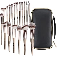 Makeup Brushes, 18 Pcs Professional Premium Synthetic Makeup Brush Set with Case, Foundation Kabuki Eye Travel Make up Brushes sets (Champagne Gold)